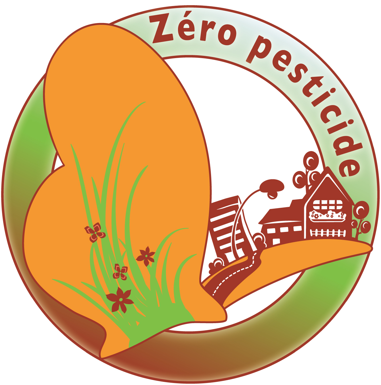 Logo zéro pesticide tampon couleur 300dpi